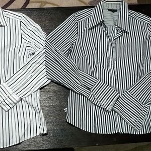 2 next pinstriped blouses (lot)
